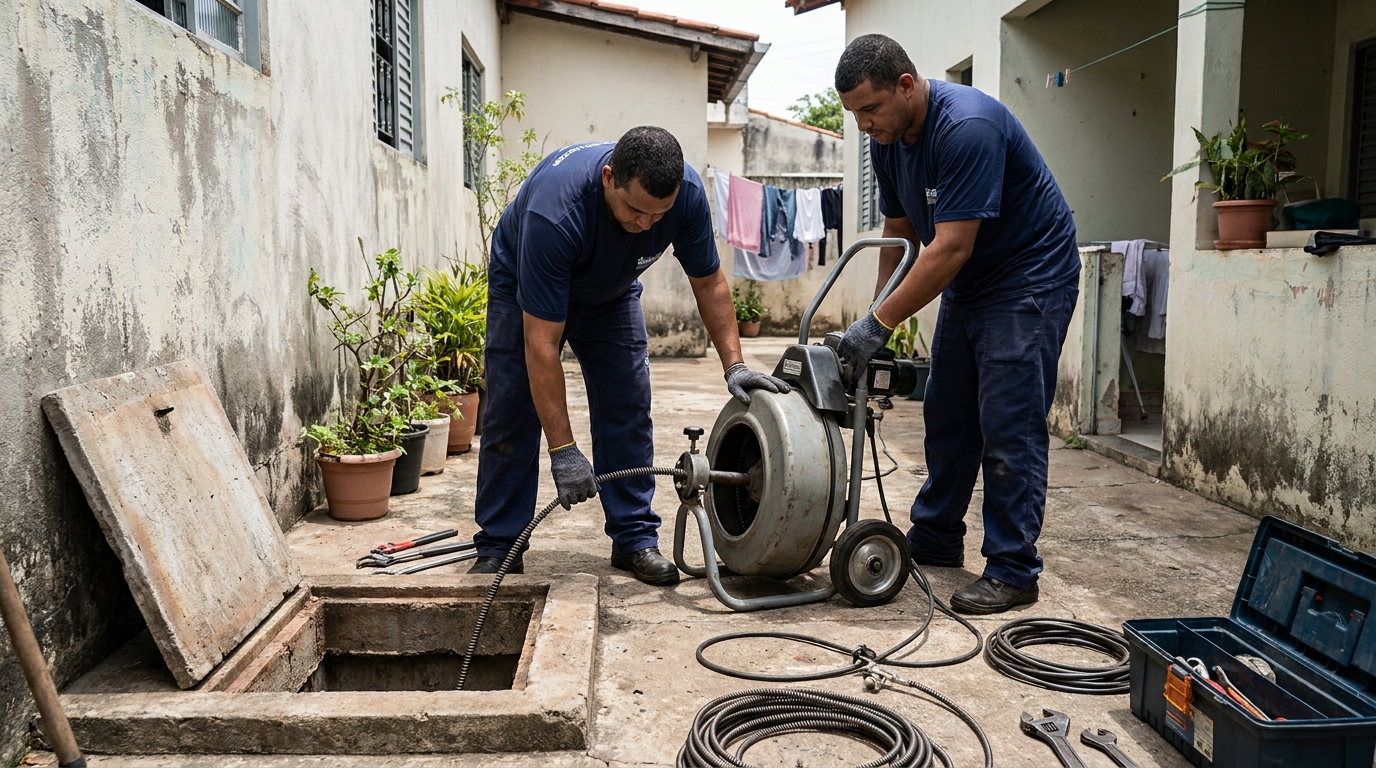 Desentupimento de rede de esgoto em Vila Velha‑ES